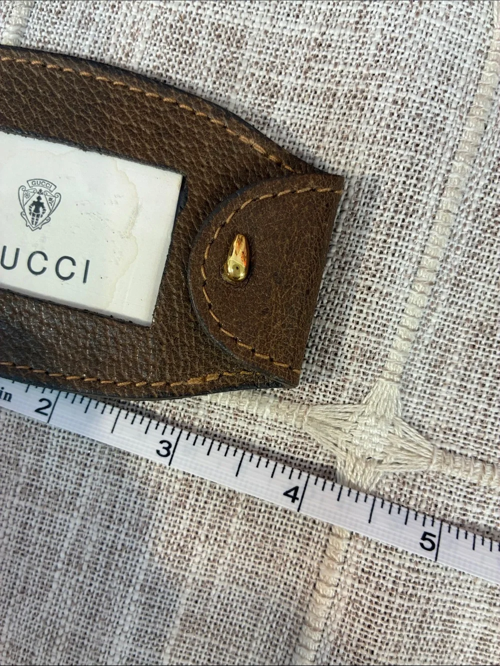 Gucci Brown Leather Key & Card Holder with Gold Snap